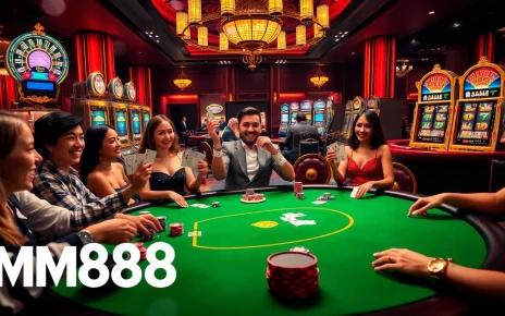 Experience the thrill of casino gaming at MM88 HOW with vibrant tables and excited players.