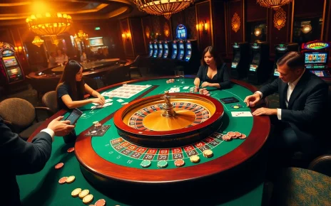 Experience the thrill of BJ388 with players engaged at a roulette table in a luxurious casino setting.