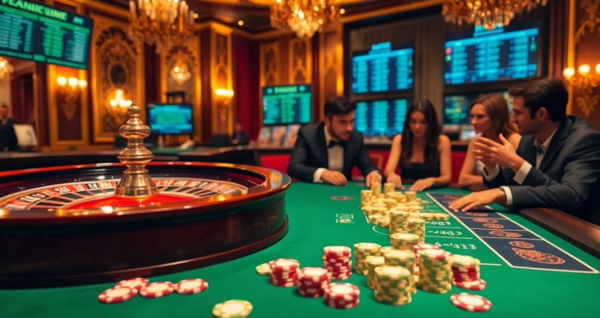 Experience the thrill of home vvjl in a luxurious casino setting featuring roulette and poker.
