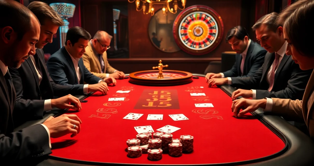 Experience high-stakes excitement at the JL55 poker table with vibrant chips and luxury ambiance.