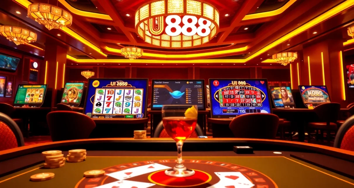 Experience the excitement of U 888 with vibrant casino games and inviting ambiance.
