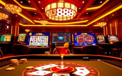 Experience the excitement of U 888 with vibrant casino games and inviting ambiance.