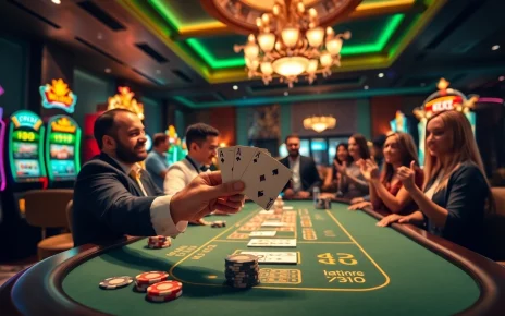 vt88 players cheering at a luxurious casino table for a winning poker hand