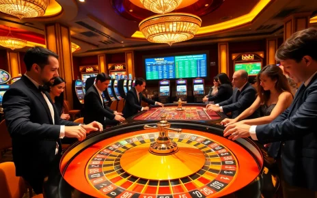 Gamblers placing bets at an exciting 88i casino roulette table, showcasing vibrant casino aesthetics.