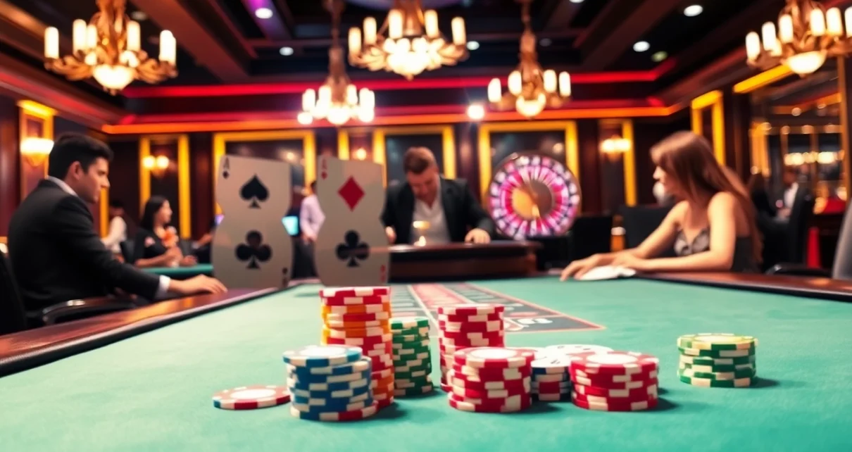 Experience high-stakes poker excitement at 88i casino with vibrant colors and luxurious ambiance.