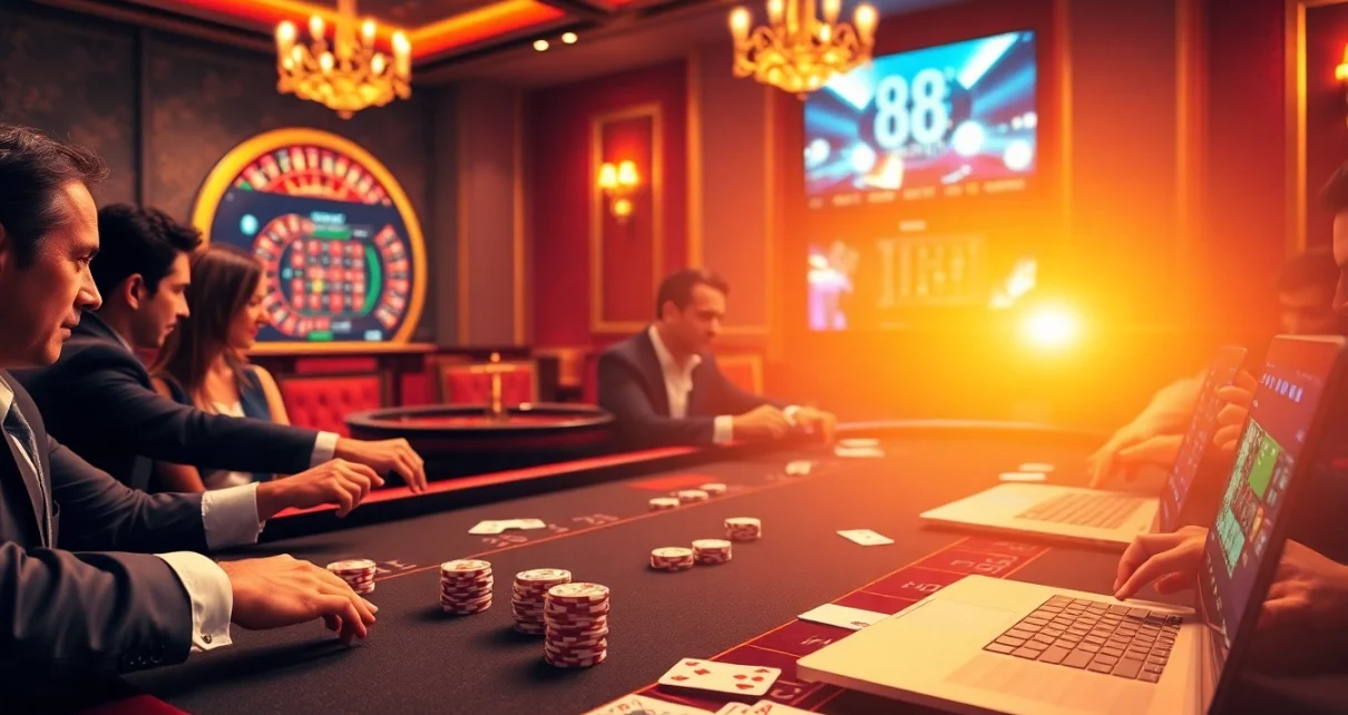Experience excitement at 88i's online baccarat table with players engaged in thrilling gameplay.