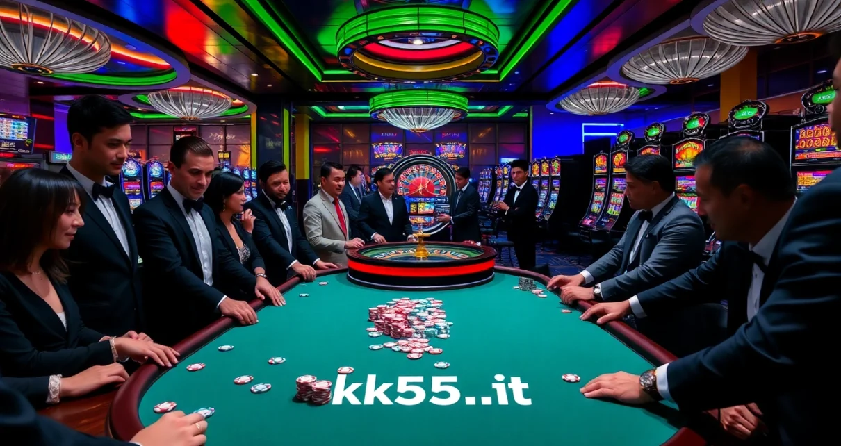 Experience thrilling gameplay at kk55.fit's luxurious casino table setups.