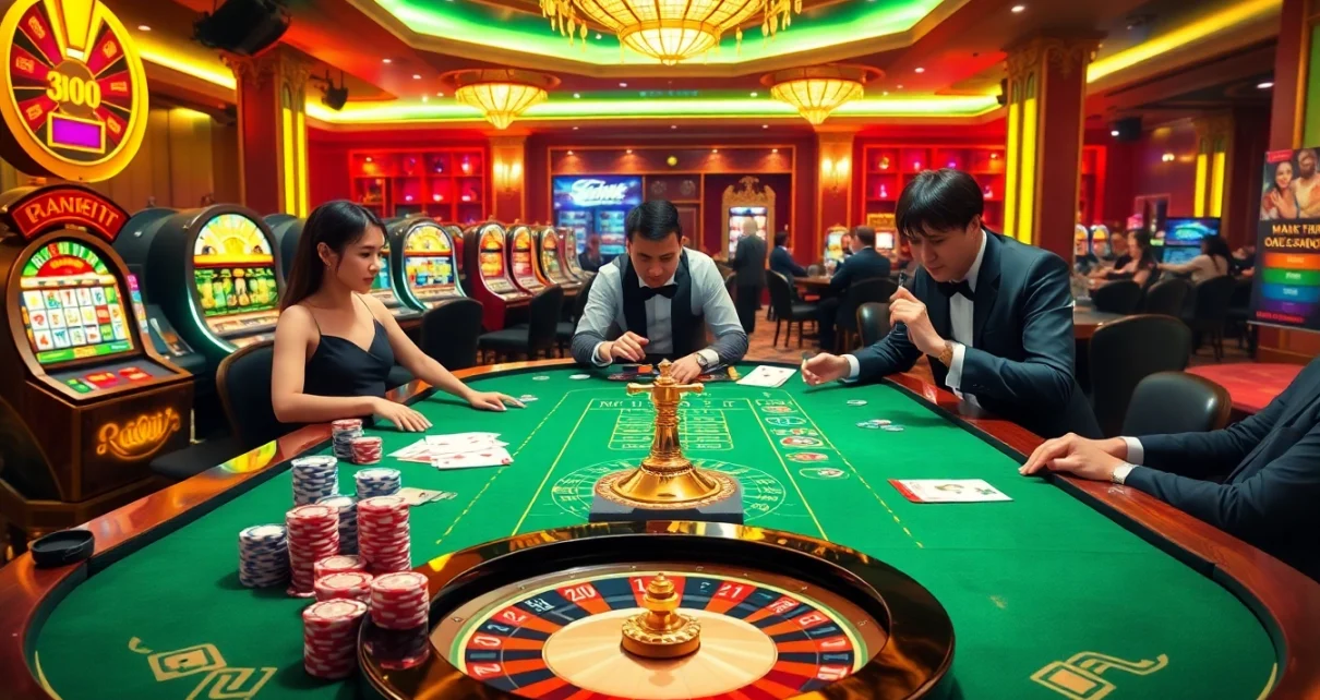 High-stakes gameplay at https://tg88co.com/, featuring poker chips and a roulette wheel in a luxury casino.