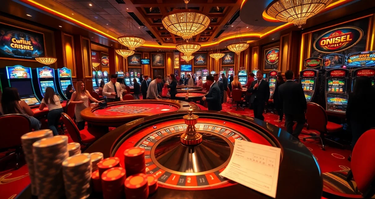 Experience the thrill of go88 at a vibrant casino table with poker chips and lively players.