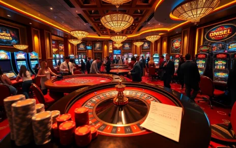 Experience the thrill of go88 at a vibrant casino table with poker chips and lively players.