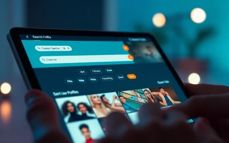 Explore OnlyFans Search interface with vibrant UI showcasing creator profiles and categories.