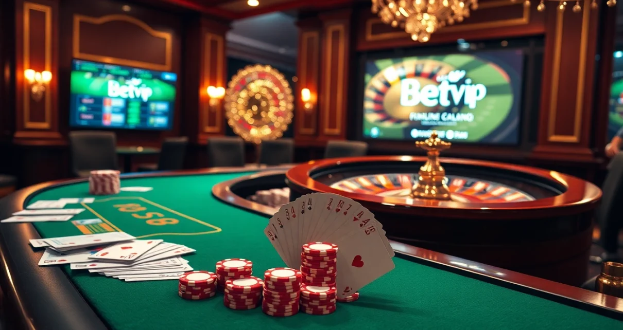 Trải nghiệm cảm giác cược cao với BetVIP tại bàn poker sang trọng.
