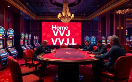Experience the excitement of home vvjl with poker players at a luxurious casino table.
