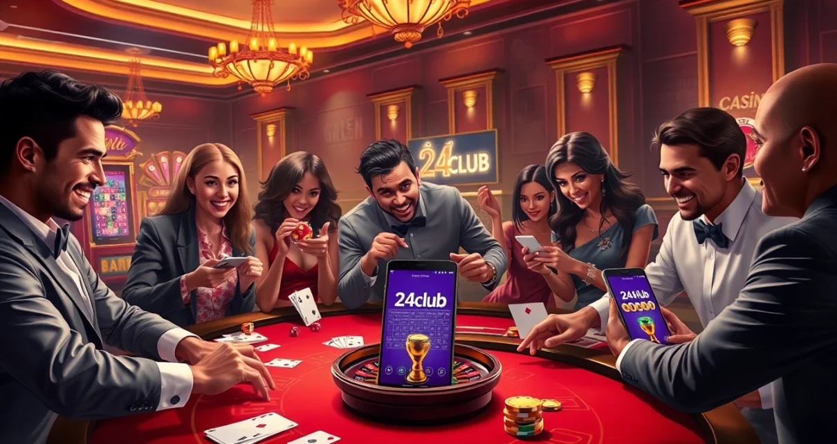 Người chơi đang tận hưởng các trò chơi đầy cảm xúc tại 24kclub, thể hiện sự hứng khởi trên các bàn casino.