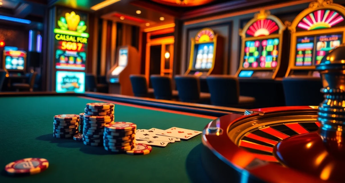 Experience the thrill of poker with stunning elements from 688v, featuring a luxurious casino scene.