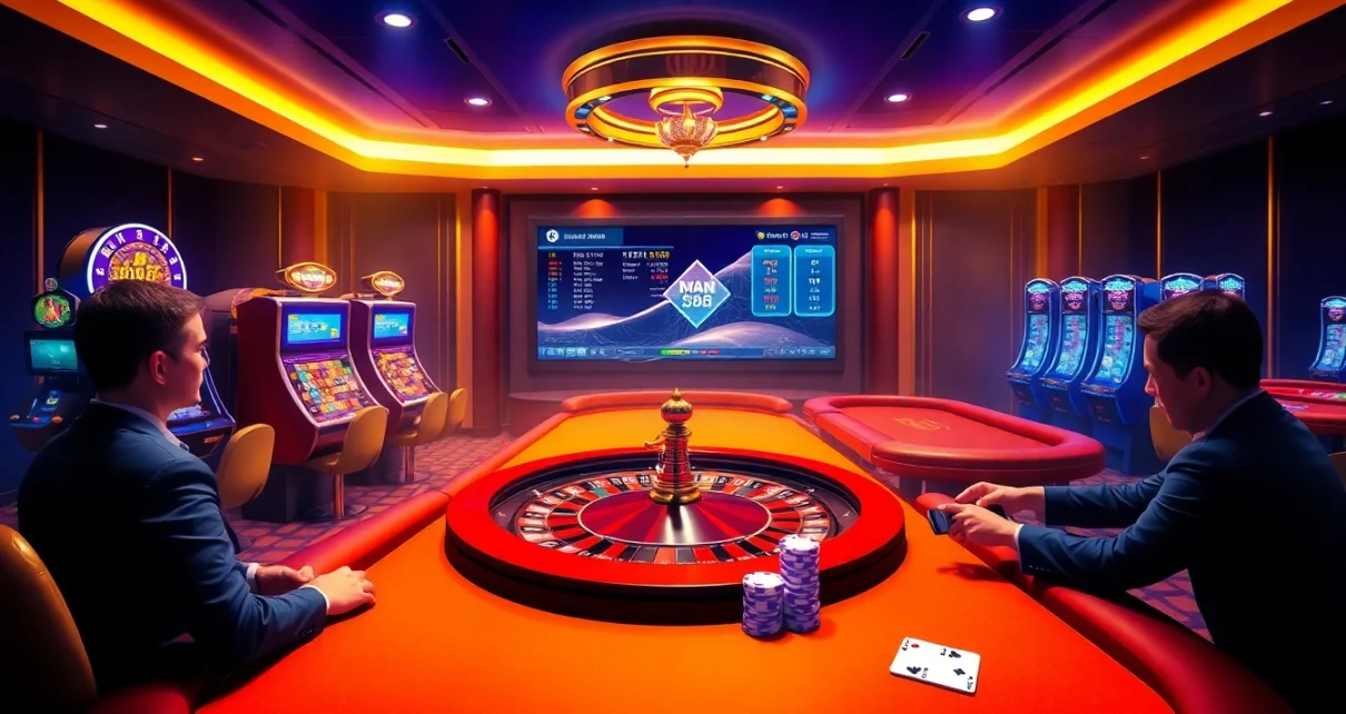 Experience the thrill of Man 88 with professional gamblers at luxurious casino tables.